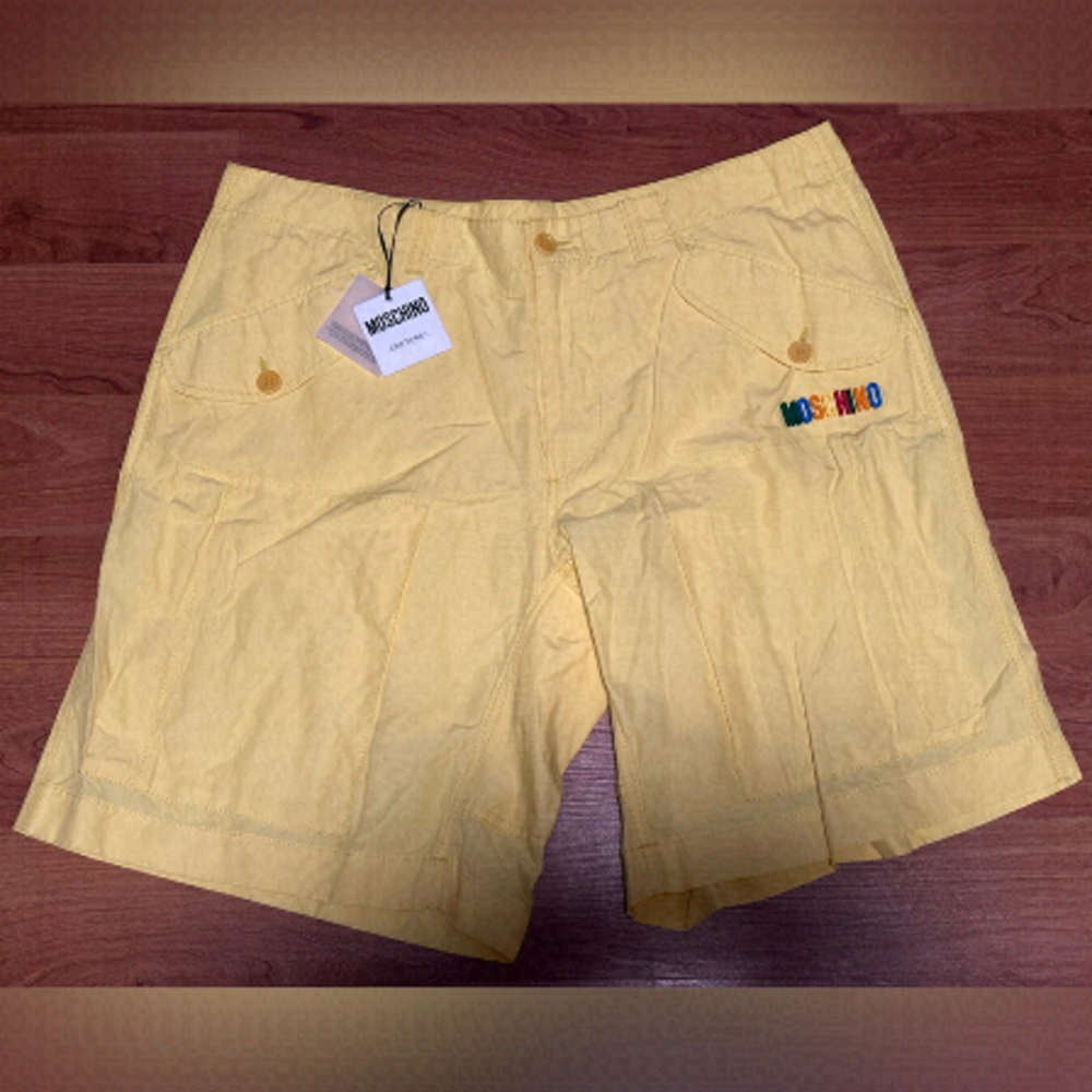 MOSCHINO mens summer shorts in yellow